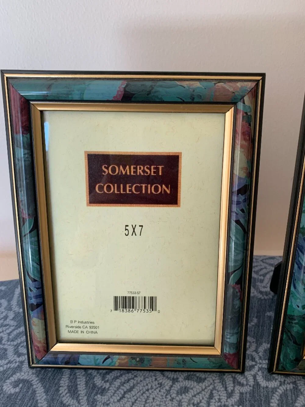 Vintage Somerset Collection 5X7 inch floral picture frames with gold accents